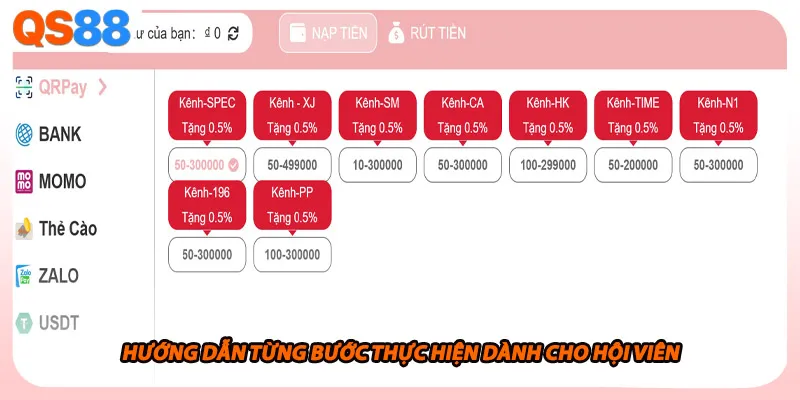 Hướng dẫn từng bước thực hiện dành cho hội viên